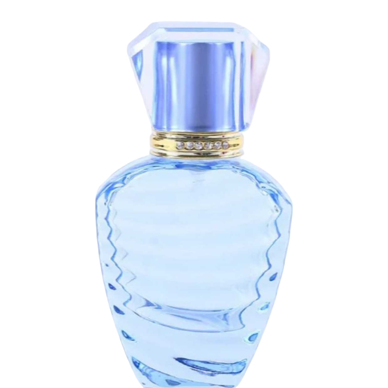 蓝色玻璃香水瓶 空瓶 通用型 100ml 容量 可替换喷头白底实物图