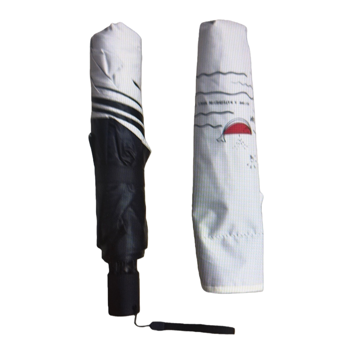 مظلات سوداء وأبيض، رسوم كرتونية بيضاء Item Picture