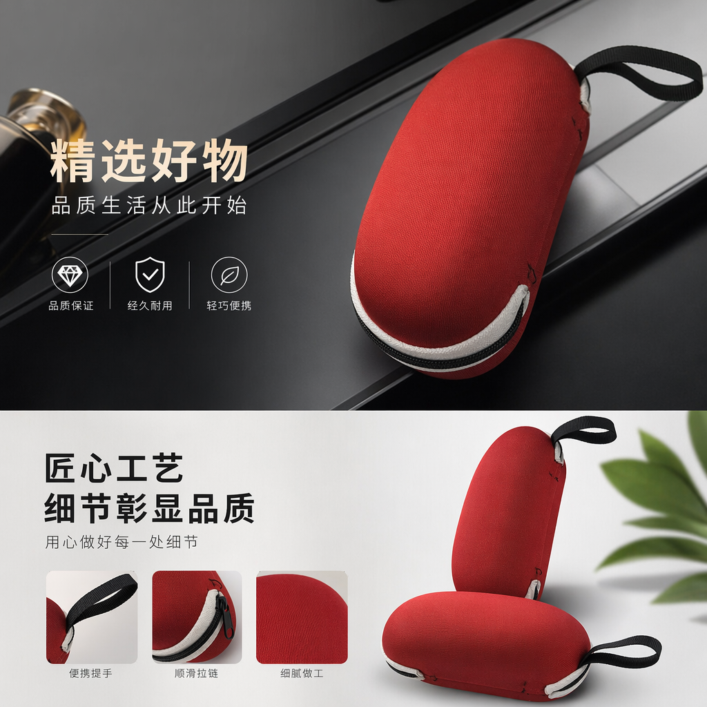 红色便携收纳盒家用整理收纳箱轻便折叠储物盒详情1