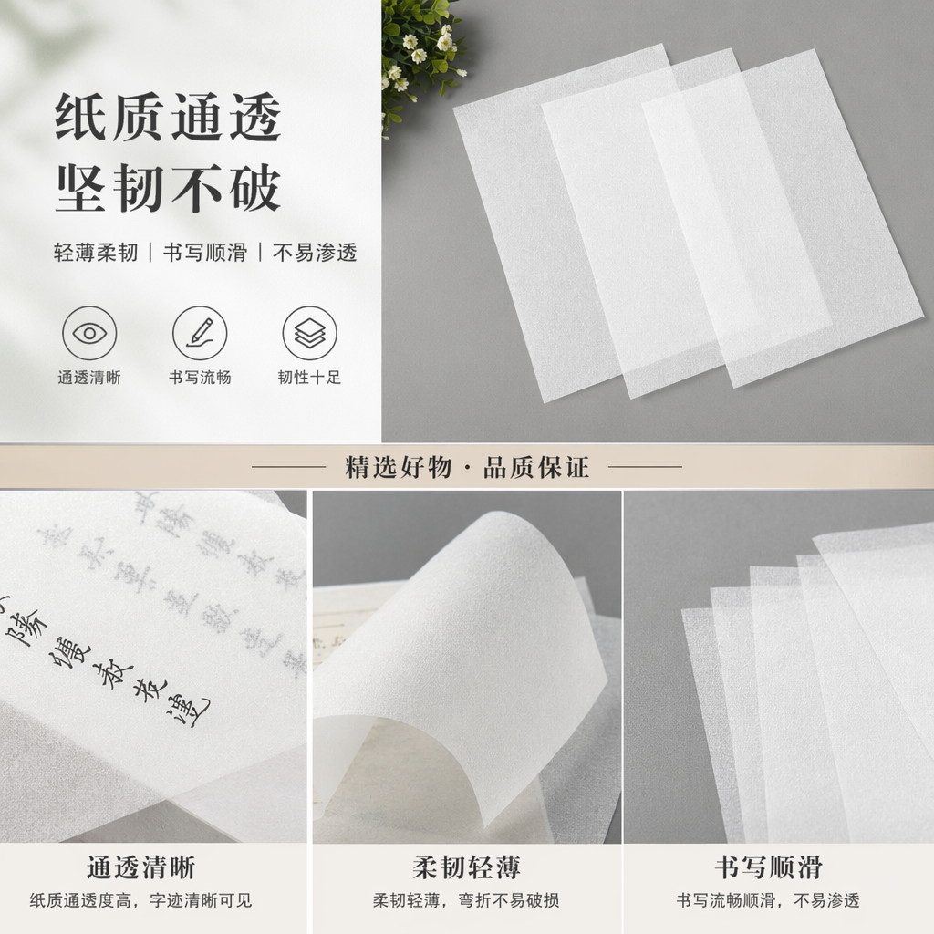 半透明纸张 A4 80g 打印描图纸 书写绘画用半透光纸详情1
