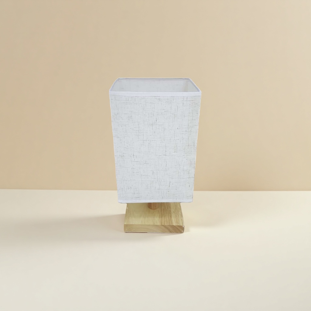 White fabric lampshade, wooden base table lamp, Nordic minimalist living room, bedroom, bedside reading lamp Application Scenario