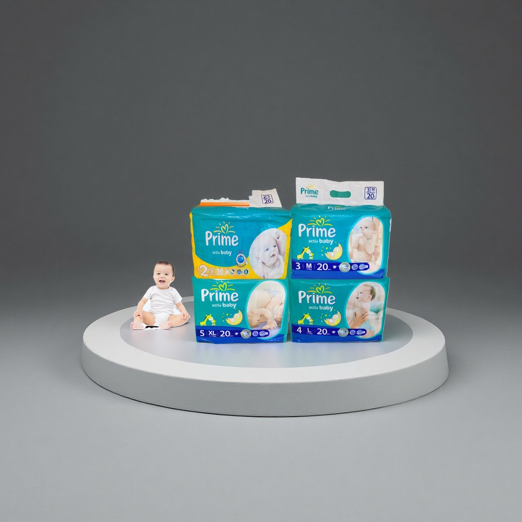 prime baby diaper 纸尿裤亲肤柔棉超薄款瞬吸干爽男女婴儿通用款S M L XL