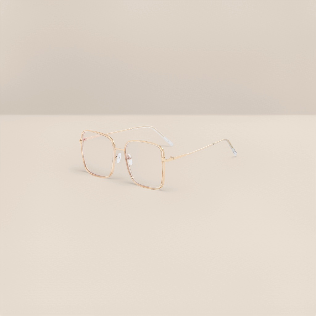 مرآة معدنية ذات مربعات ذهبية ومربعة، خفيفة ومريحة، Specification image