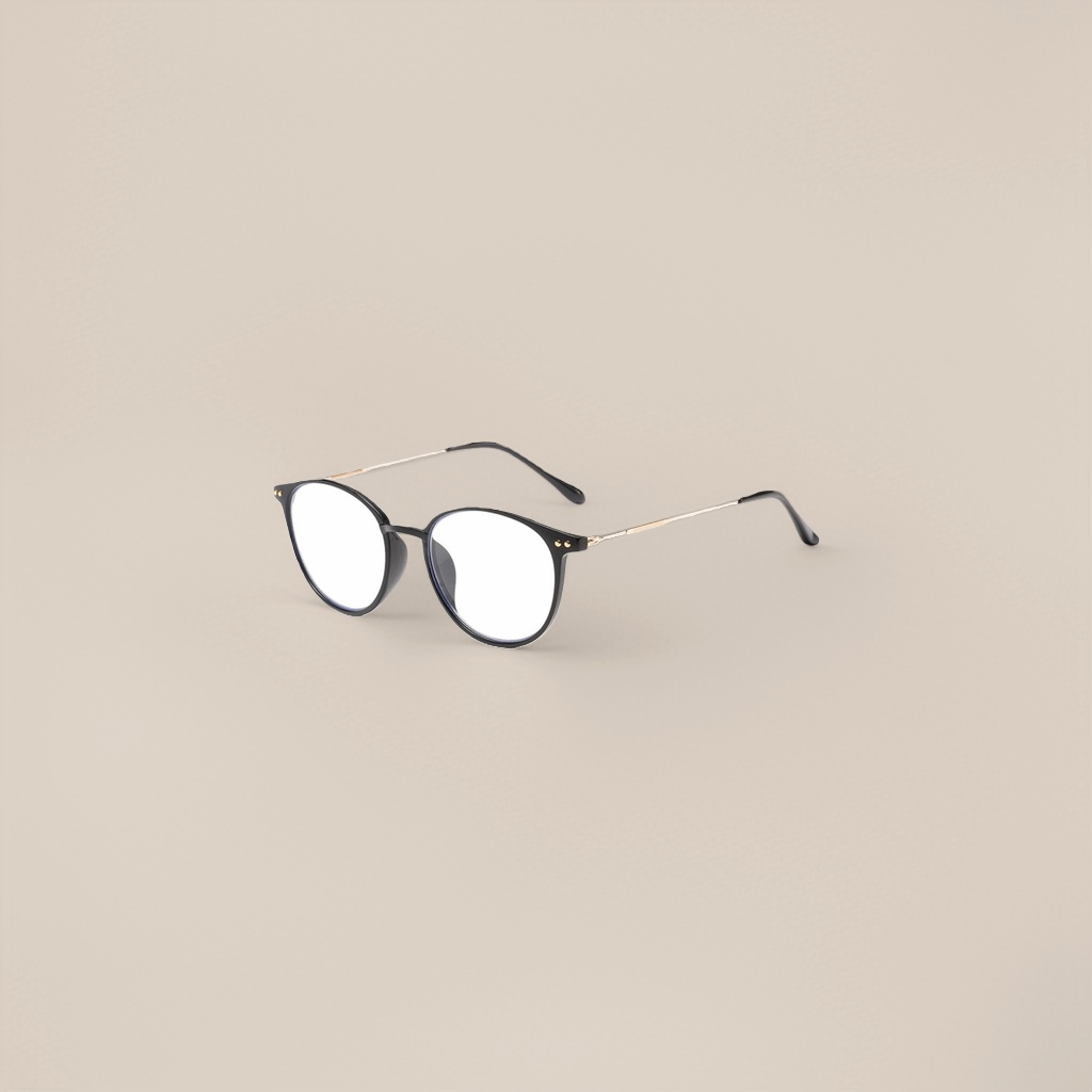Black round-framed glasses, fashionable and retro metal frames, light and comfortable, unisex