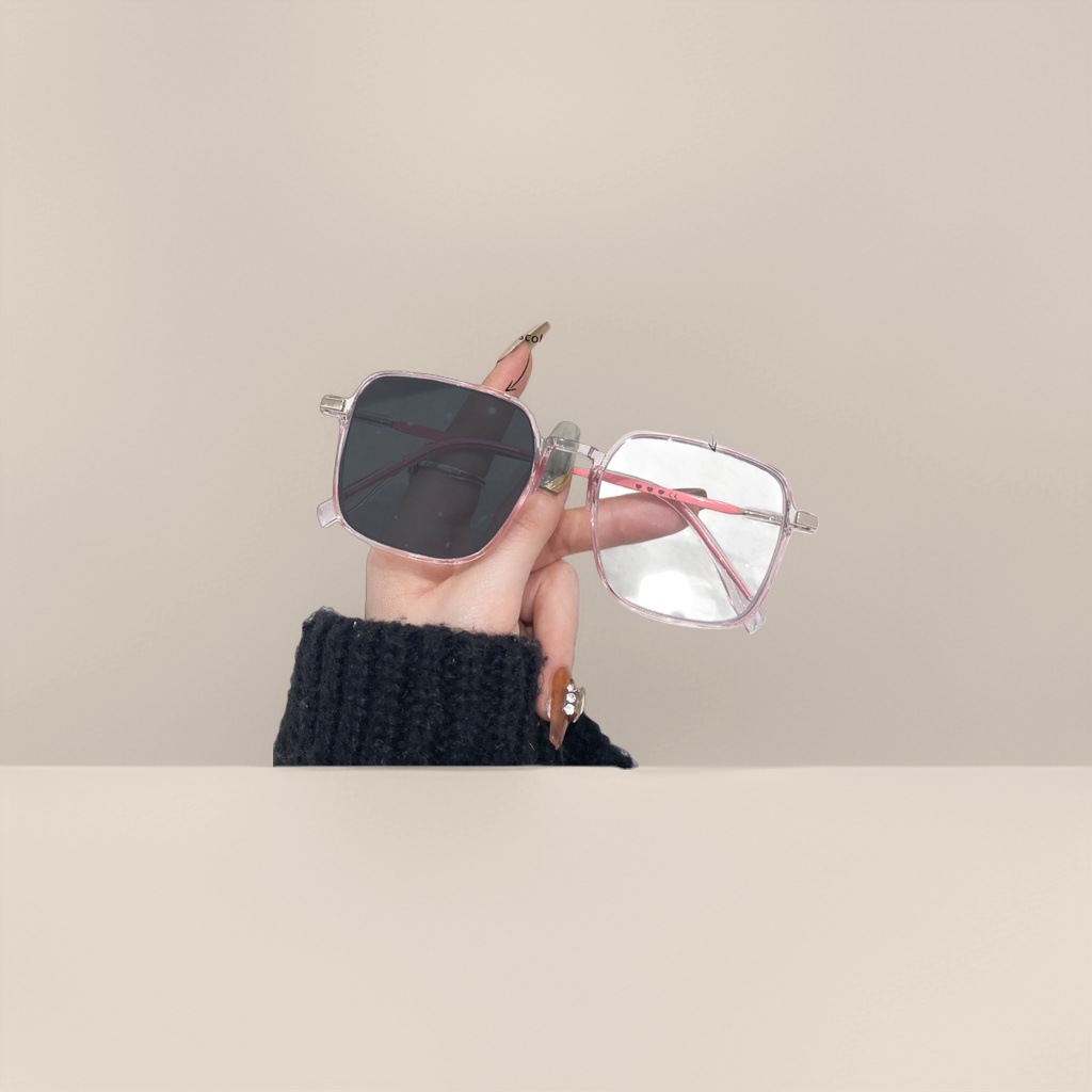 إطارات وردية شفافة نظارات شمسية خفيفة وخفيفة من الأشعة فوق البنفسجية details Picture