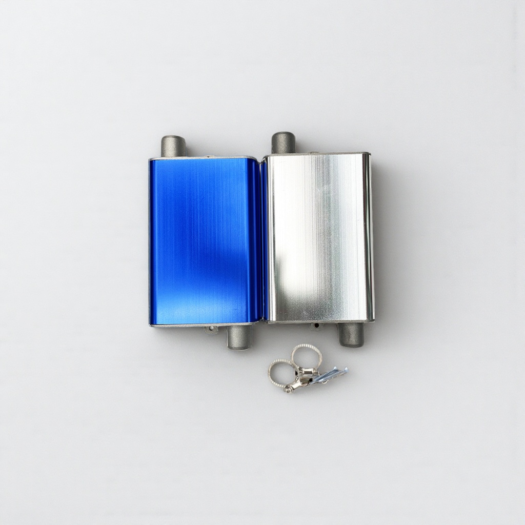High-end large/medium/small aluminum alloy mufflers for parking heaters, with random accessories in silver/blue/gold colors Application Scenario