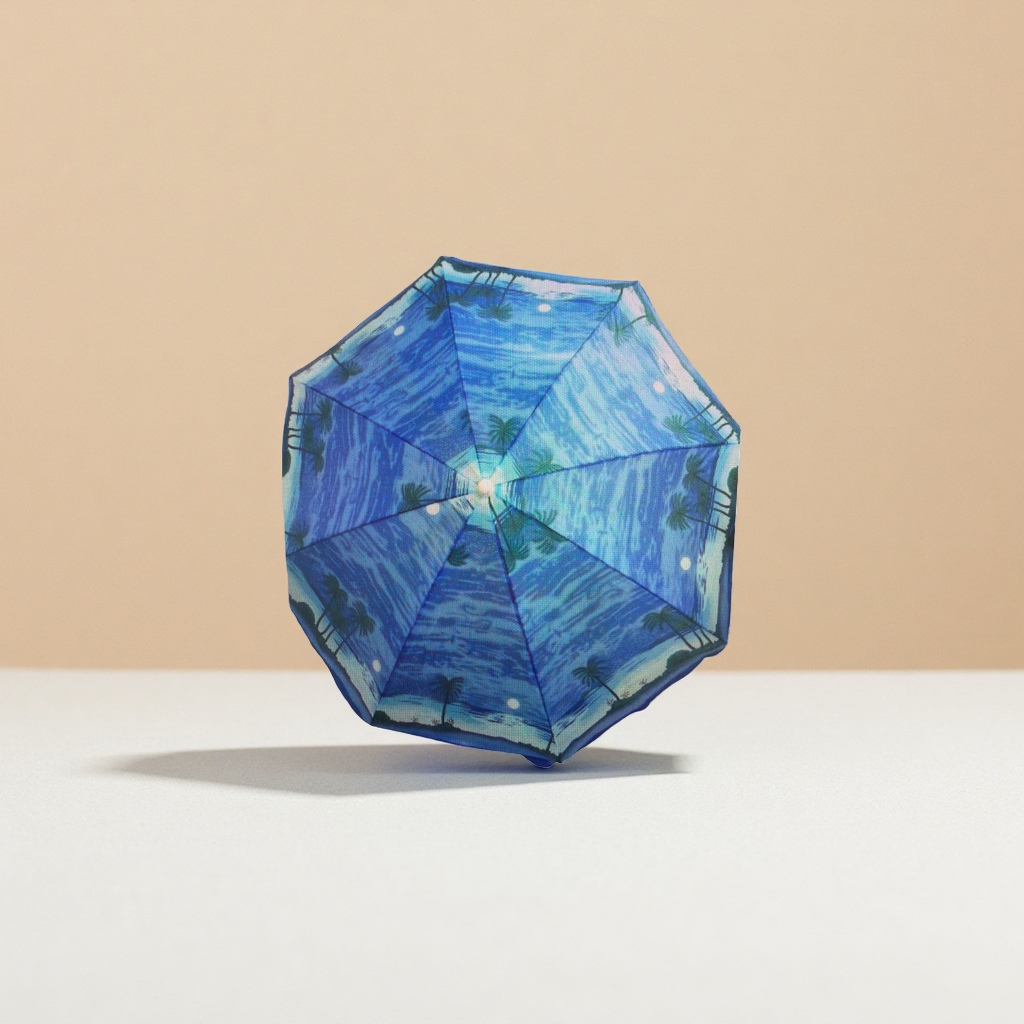 Azul tropical soleado lluvia paraguas de doble uso impermeable protección solar ligero plegable