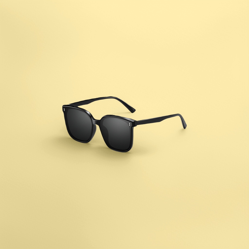 Black-framed black and gray plate sunglasses, fashionable UV-resistant polarized sunglasses Application Scenario