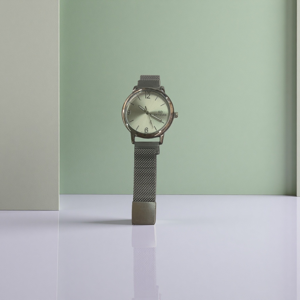 Plata metal correa reloj moda simple cuarzo hombre reloj de cuero correa opcional