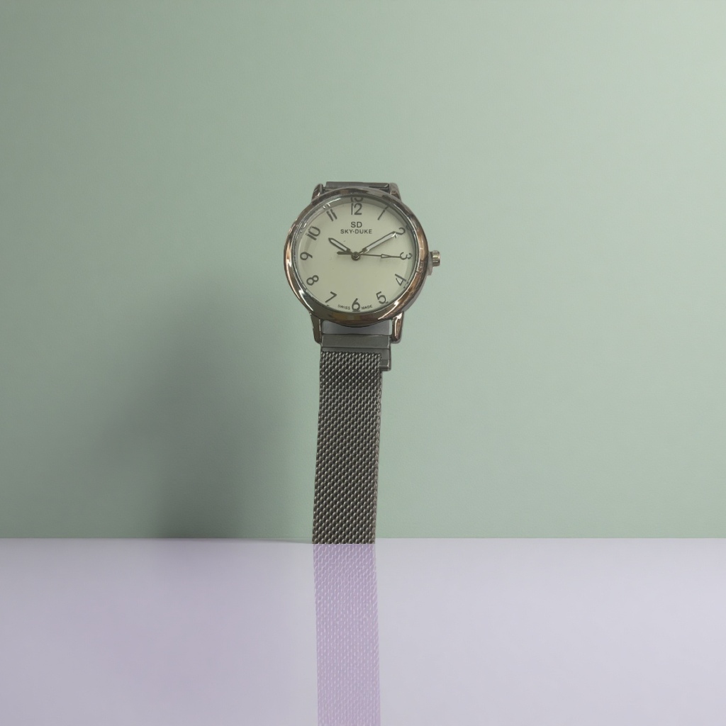 Correa de metal plata reloj moda simple negocios casual hombres mujeres universal Specification image