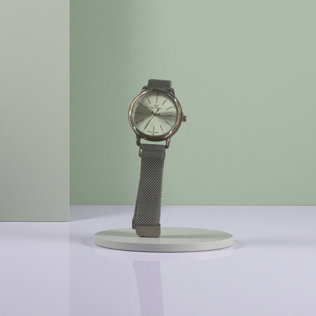 Correa de metal plata reloj 316L material de acero fino ligereza confort negocios casual hombres reloj