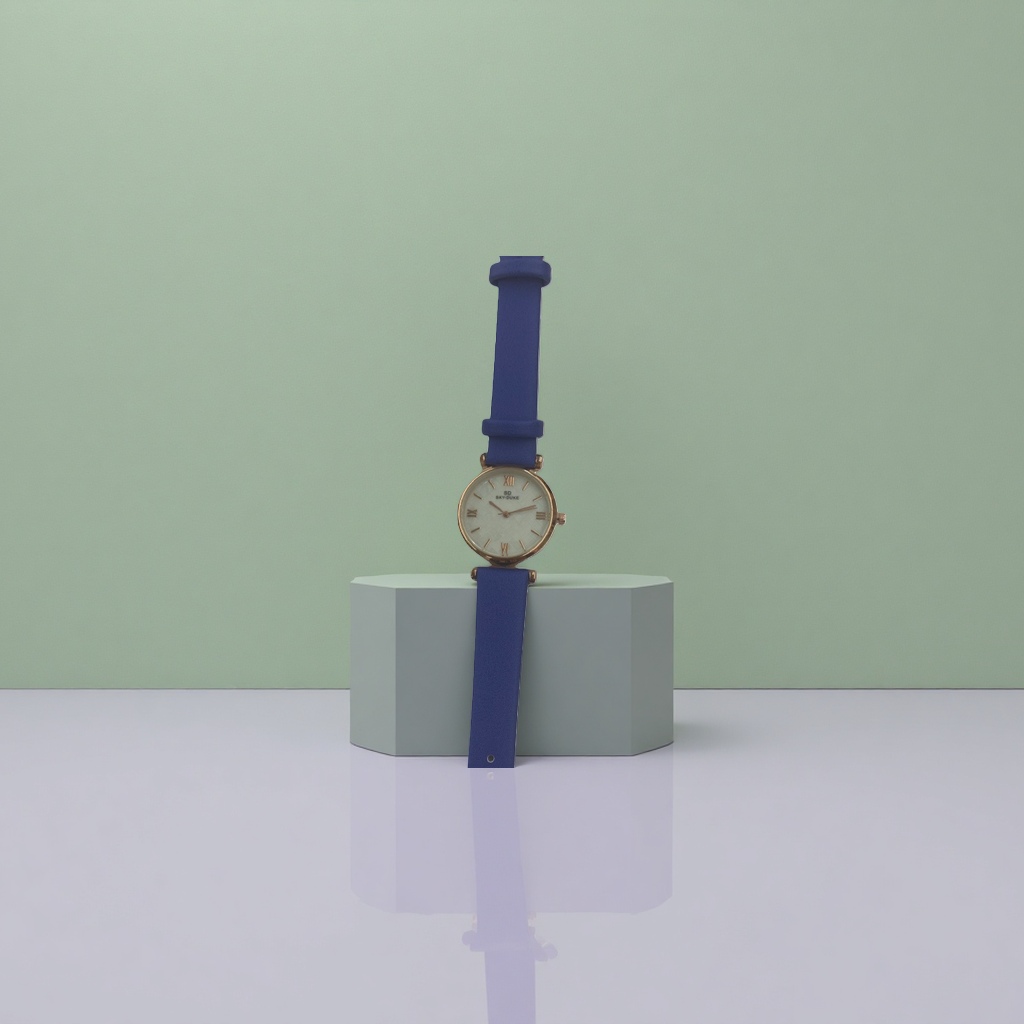 Blue strap men's quartz watch, waterproof, simple business casual wristwatch details Picture