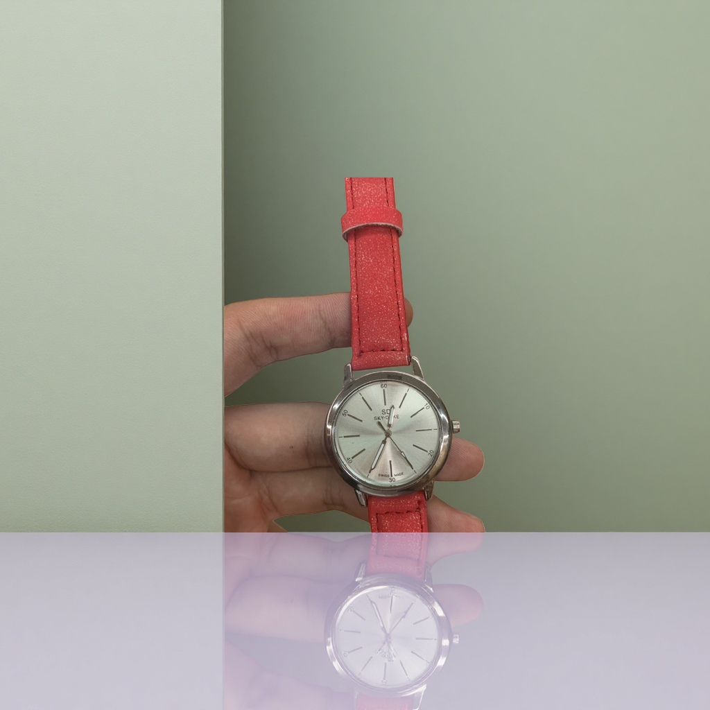 The red strap watch is a fashionable and simple quartz men's watch with a genuine leather strap that is waterproof and luminous Specification image