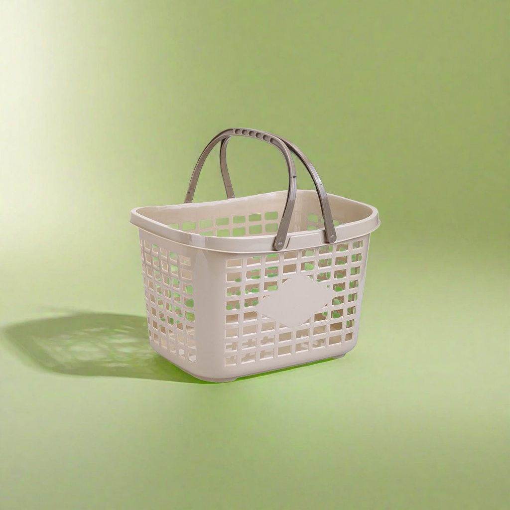 杏色加厚款塑料篮子细节图