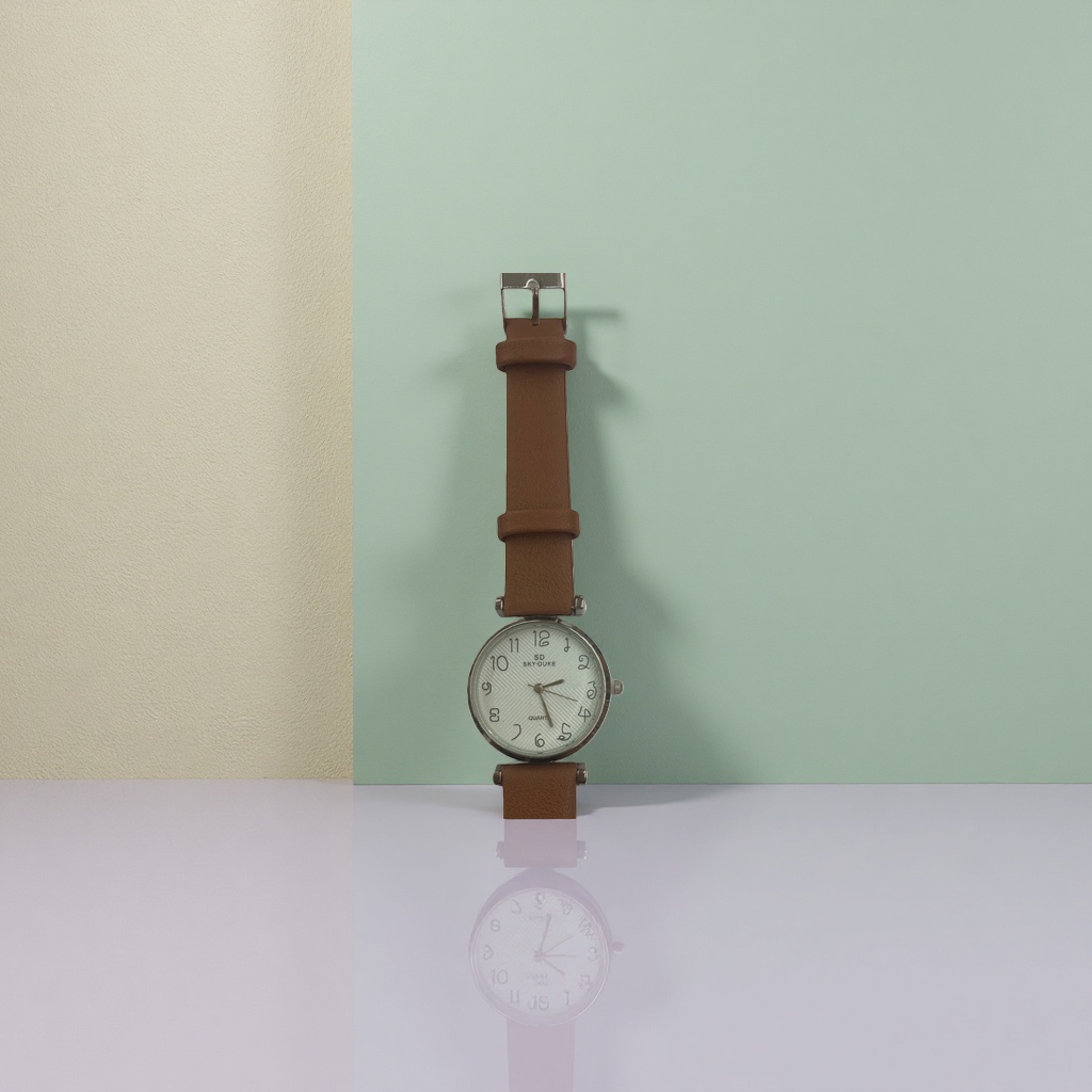 Correa marrón reloj hombre simple negocios cuarzo reloj resistente al agua y resistente correa de cuero genuino details Picture