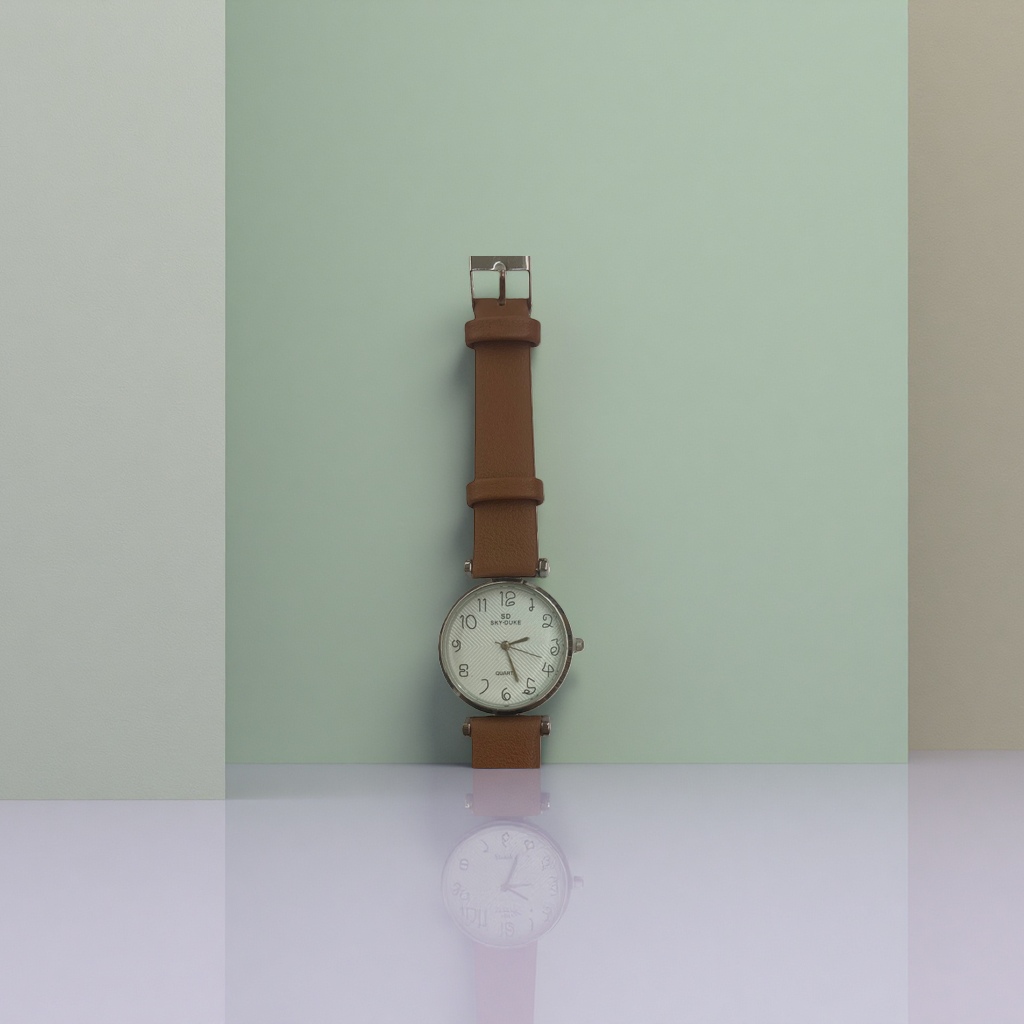Correa marrón reloj hombre simple negocios cuarzo reloj resistente al agua y resistente correa de cuero genuino