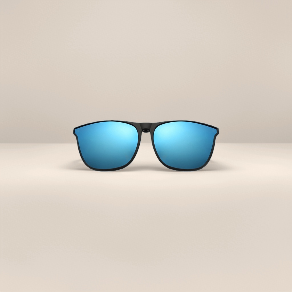 Black frame, blue lens, lightweight metal sunglasses, UV protection for daily commuting Specification image