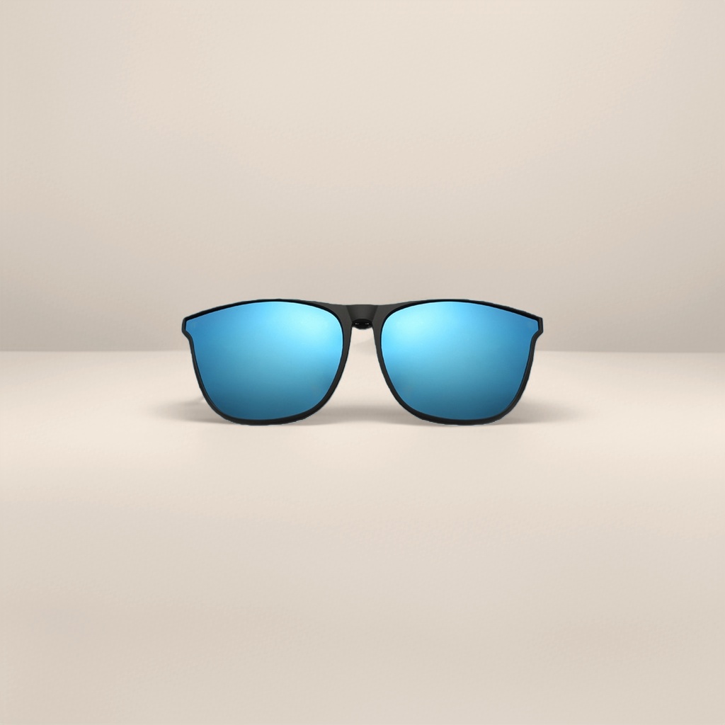 Black frame, blue lens, lightweight metal sunglasses, UV protection for daily commuting Application Scenario