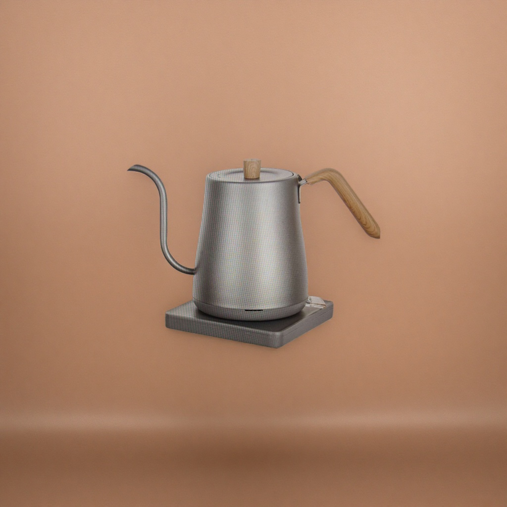 Titanium silver grey electric kettle, 1.7L large capacity, quick water boiling, household silent health care kettle details Picture