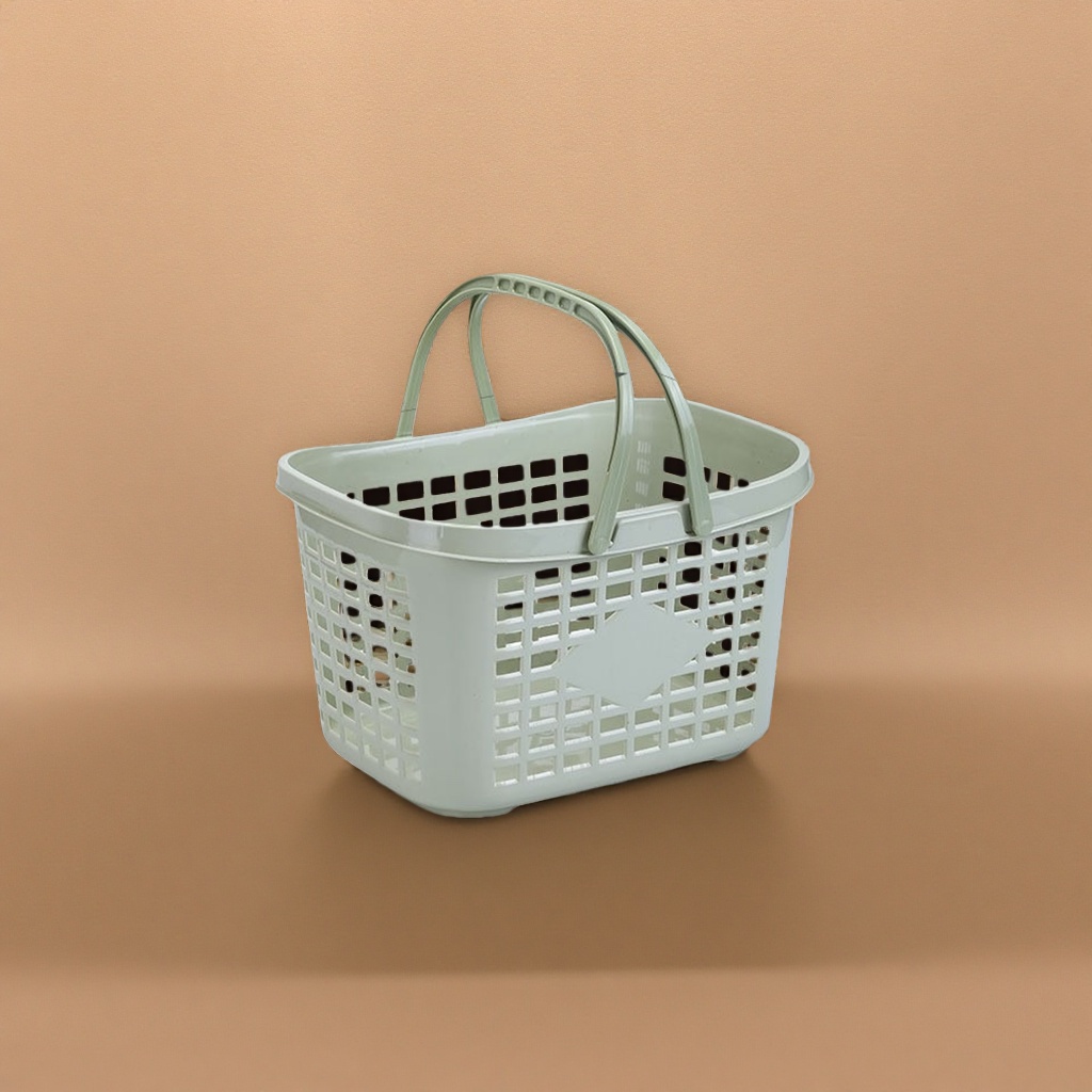 绿色加厚款塑料购物篮产品图