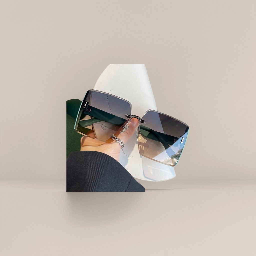 Silver-framed gradient lens sunglasses, fashionable UV-resistant polarized sunglasses details Picture