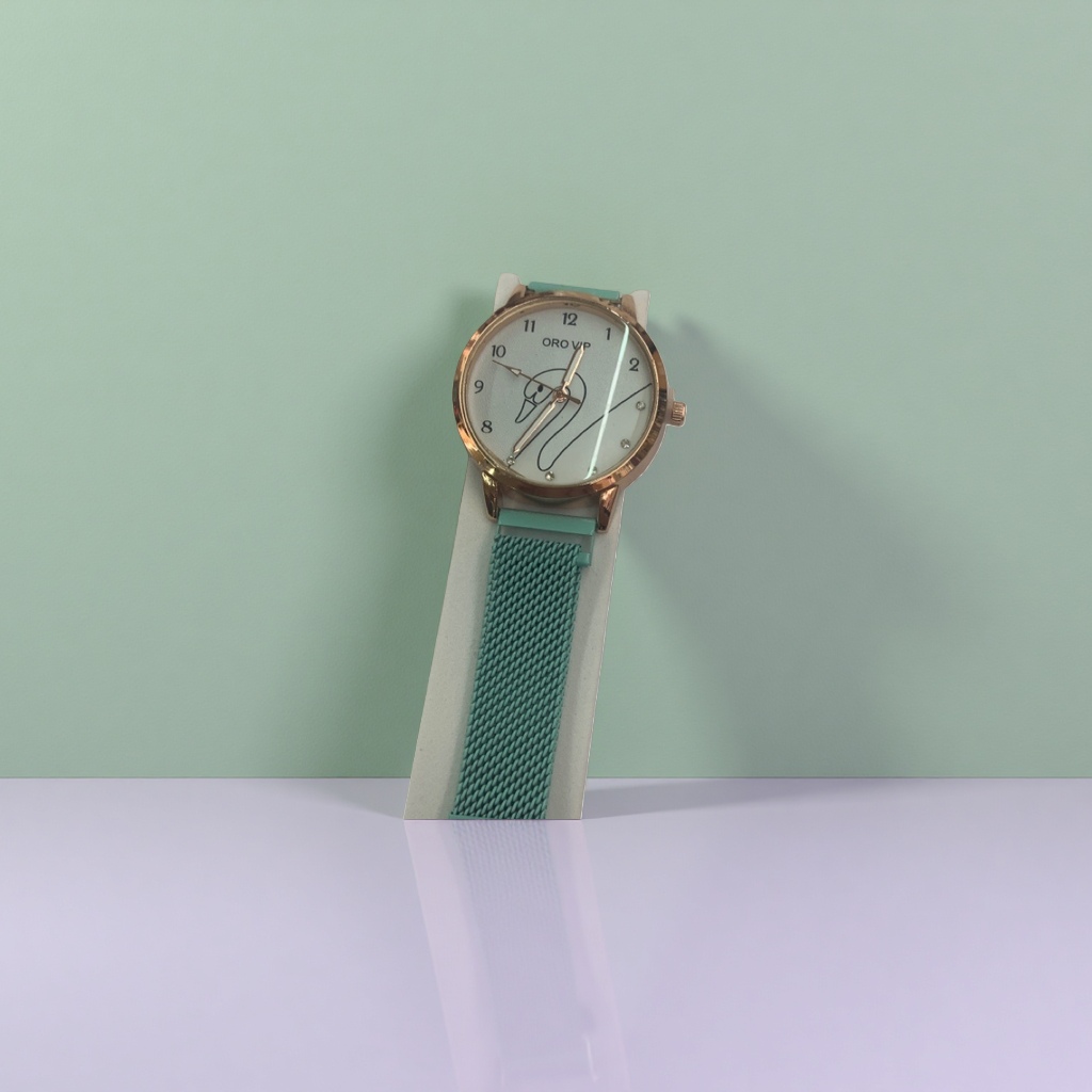 القشرة الذهبية الخضراء مع ساعة الكوارتز Specification image