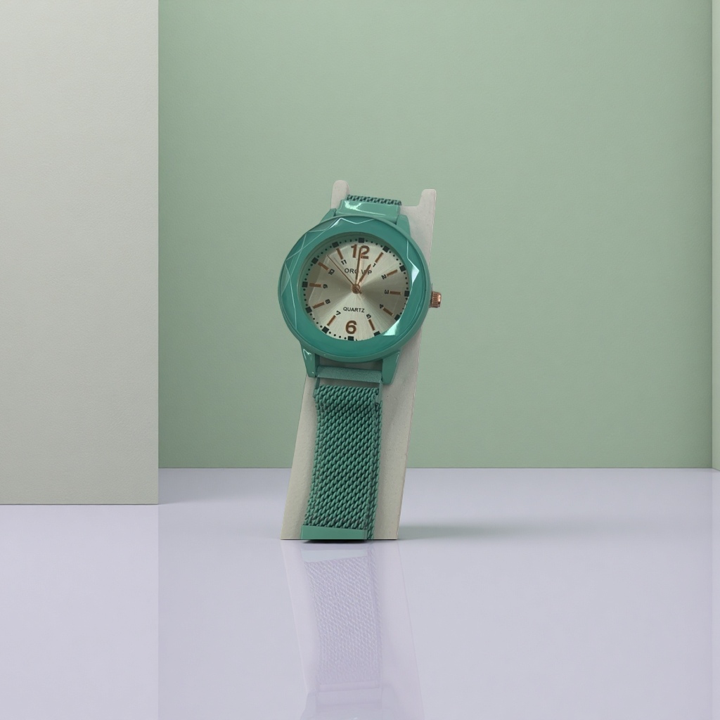 Menta verde simple moda reloj de cuarzo mujer tendencia accesorios reloj de pulsera