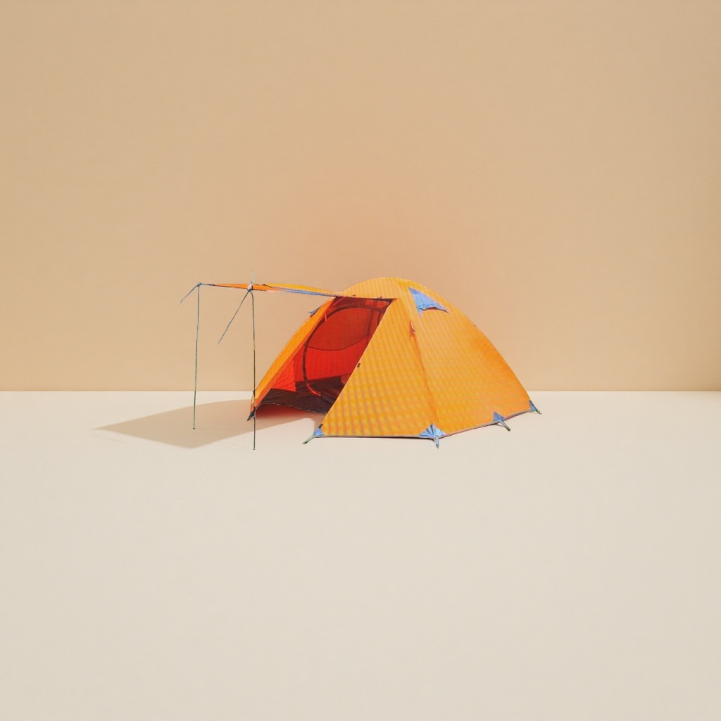 Orange outdoor camping tent, portable waterproof and windproof wild tent Specification image