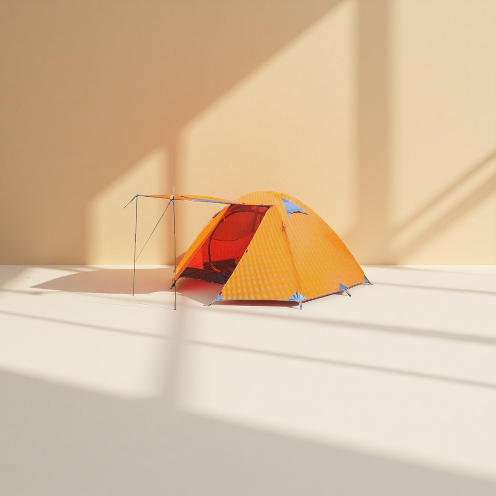 Orange outdoor camping tent, portable waterproof and windproof wild tent details Picture