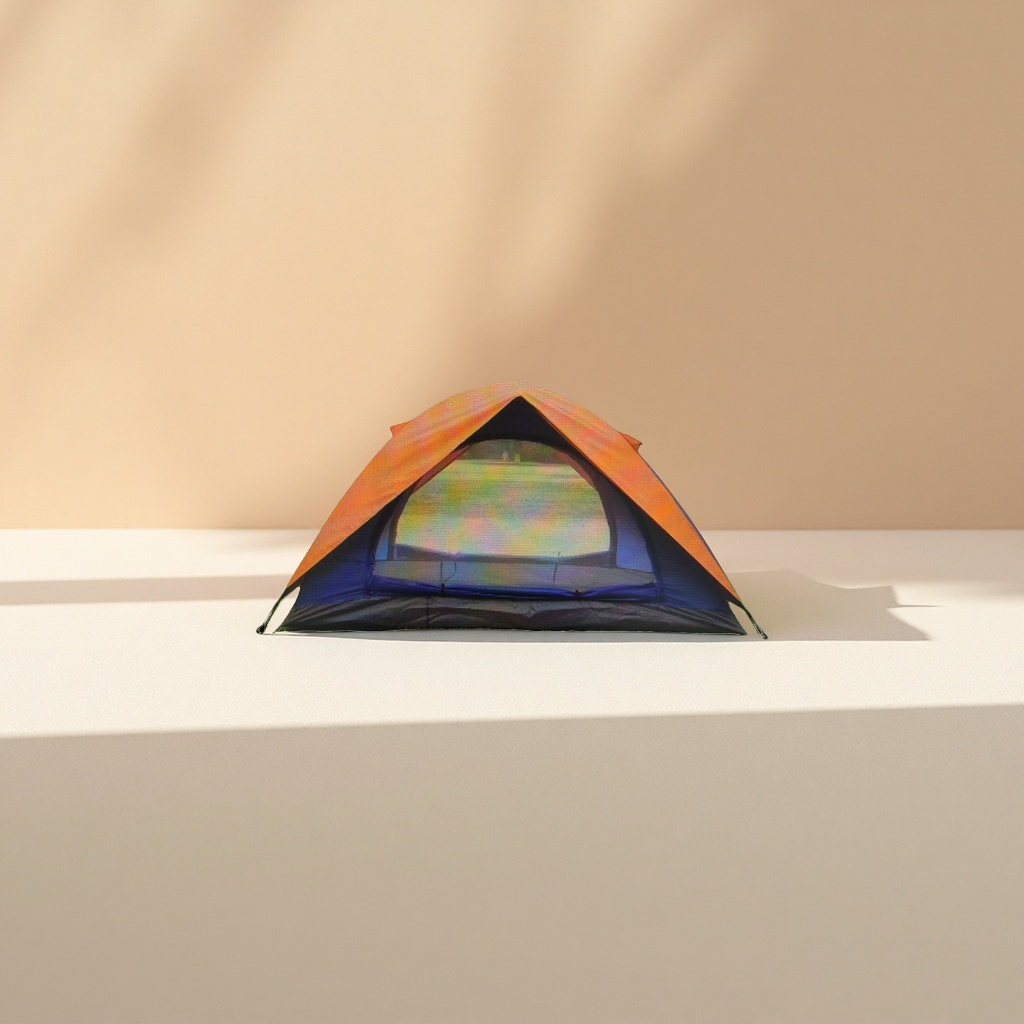 Orange thickened Oxford fabric camping tent for 3-4 people family camping details Picture