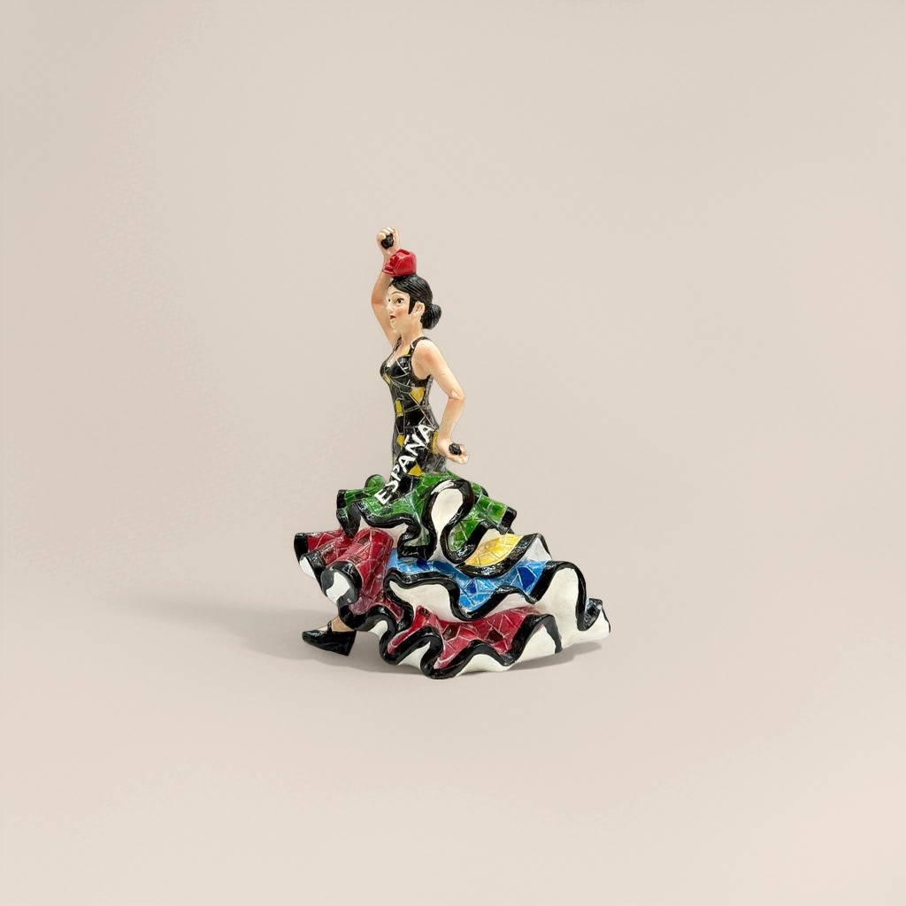 Colorful flamenco dancer statue ornaments, living room decorative art sculptures, home soft furnishings details Picture