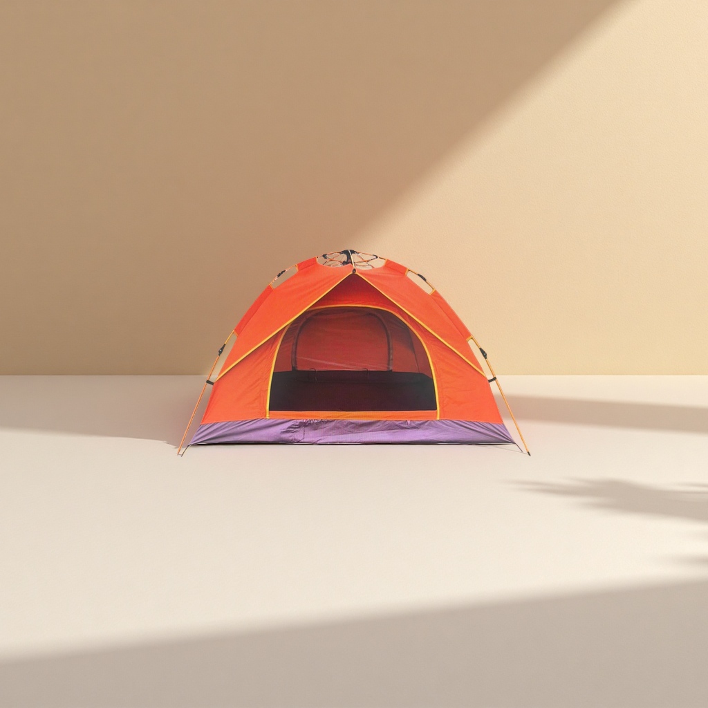 The orange quick-opening automatic tent camping equipment is lightweight, portable and single-layer Application Scenario