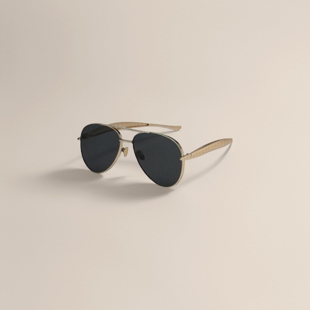 Golden-framed black lens sunglasses with a metallic texture, light and comfortable for outdoor sun protection Specification image
