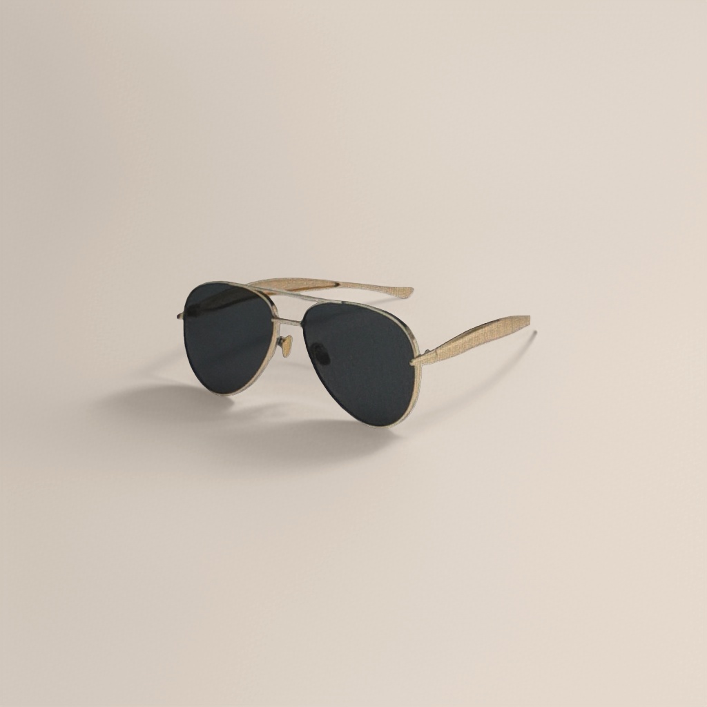 Golden-framed black lens sunglasses with a metallic texture, light and comfortable for outdoor sun protection Application Scenario