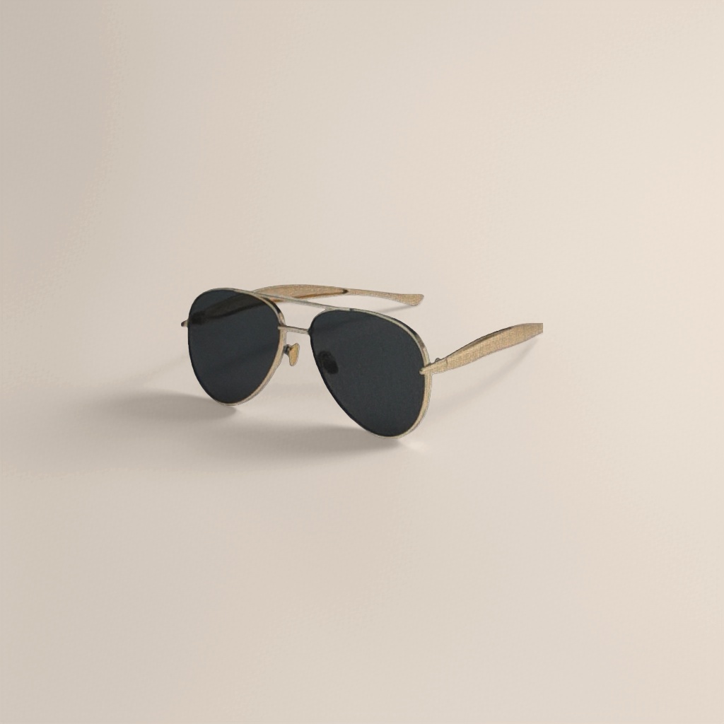 Golden-framed black lens sunglasses with a metallic texture, light and comfortable for outdoor sun protection