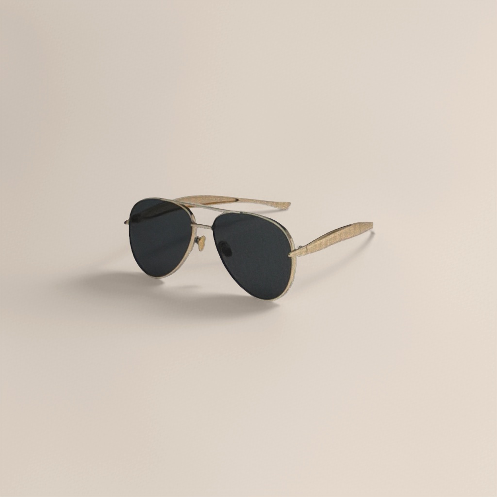 Golden-framed black lens sunglasses with a metallic texture, light and comfortable for outdoor sun protection details Picture