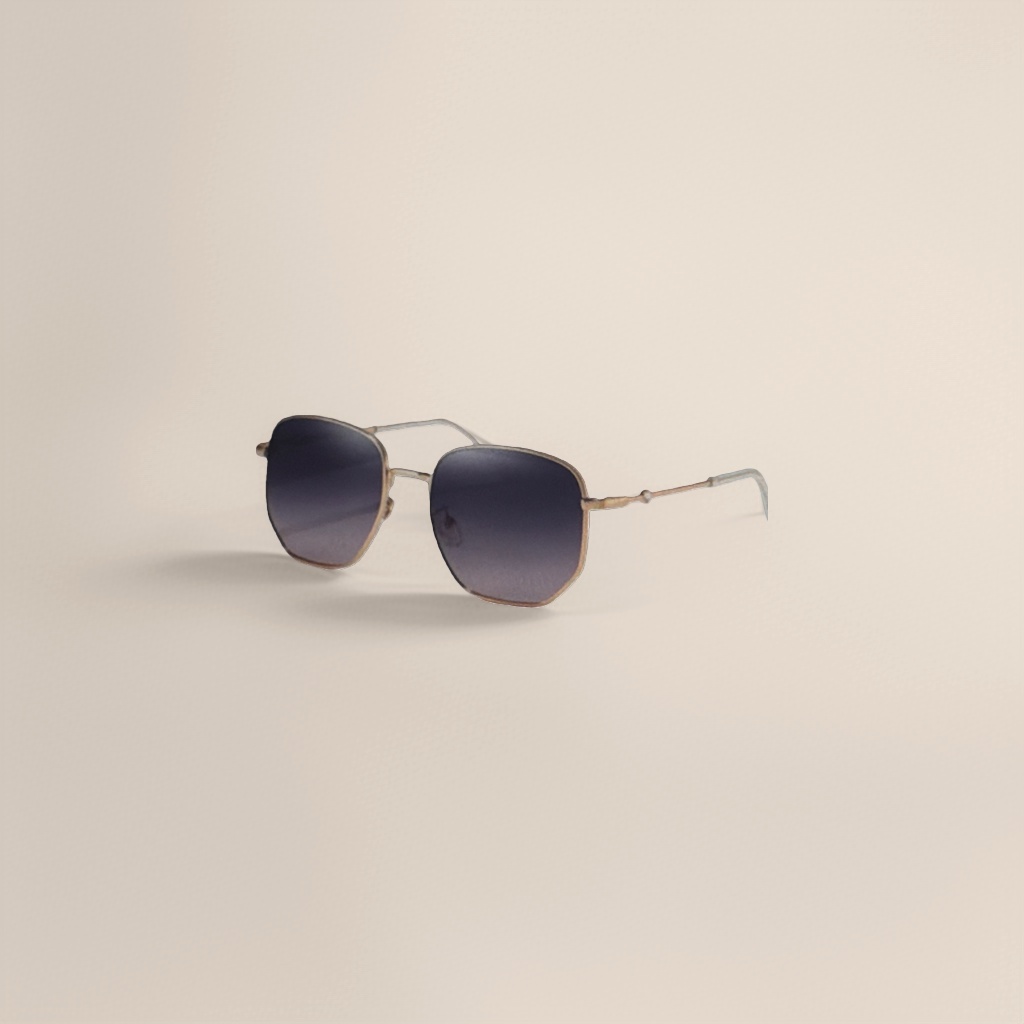 Golden-framed gradient lens sunglasses, fashionable UV-resistant polarized sunglasses