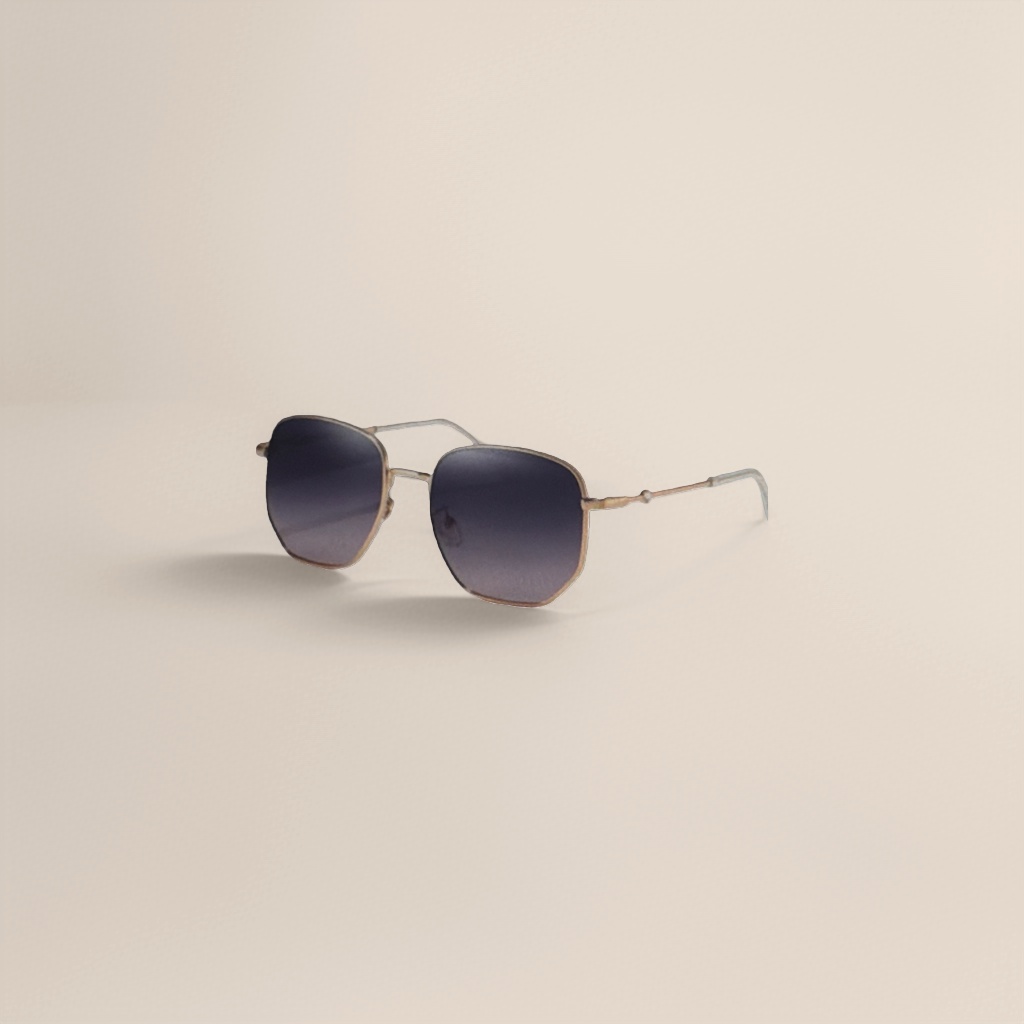Golden-framed gradient lens sunglasses, fashionable UV-resistant polarized sunglasses details Picture