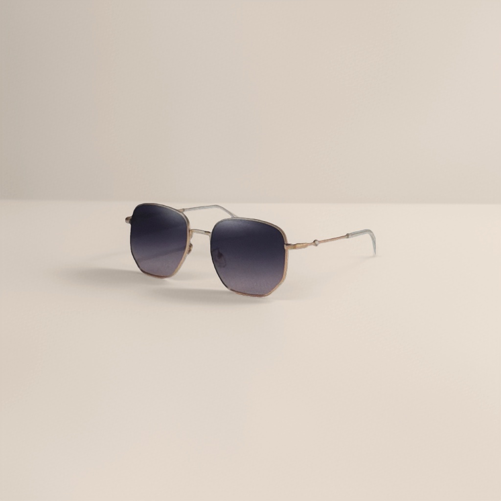 Golden-framed gradient lens sunglasses, fashionable UV-resistant polarized sunglasses Specification image