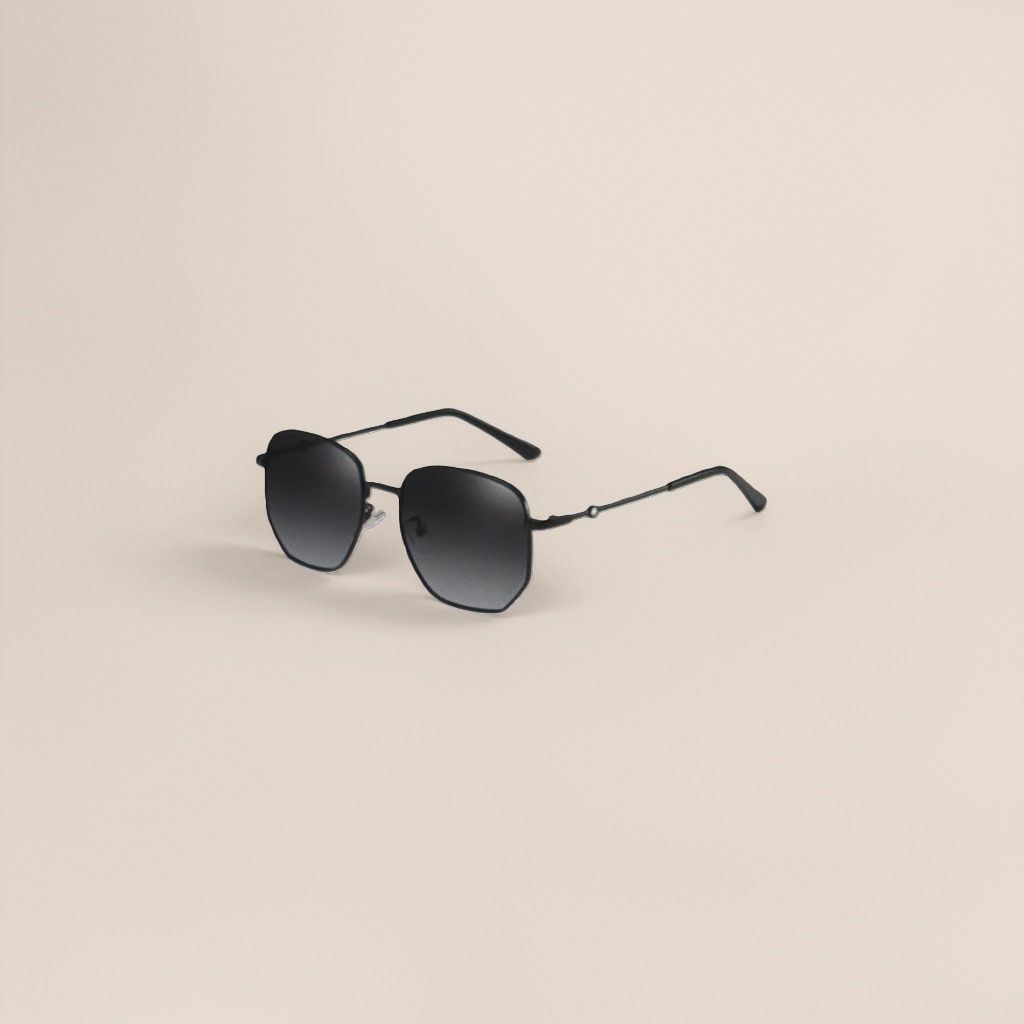 Black gradient lens sunglasses, fashionable UV-resistant polarized sunglasses details Picture