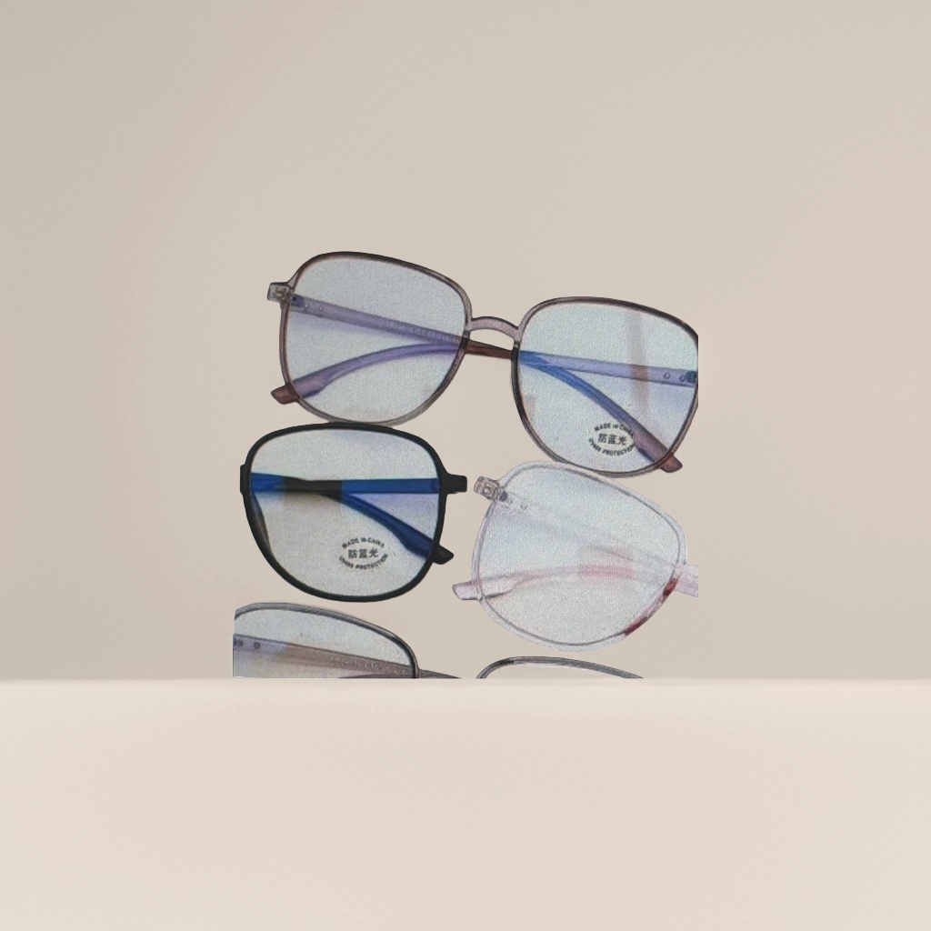 Multiple pairs of colorful glasses frames are fashionable, lightweight and stackable, suitable for both men and women