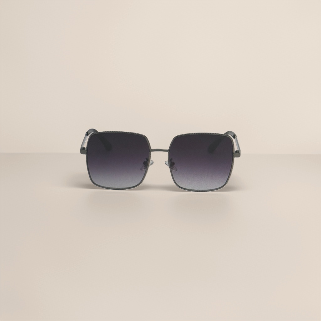 Silver-framed square sunglasses, fashionable UV-resistant polarized sunglasses Specification image