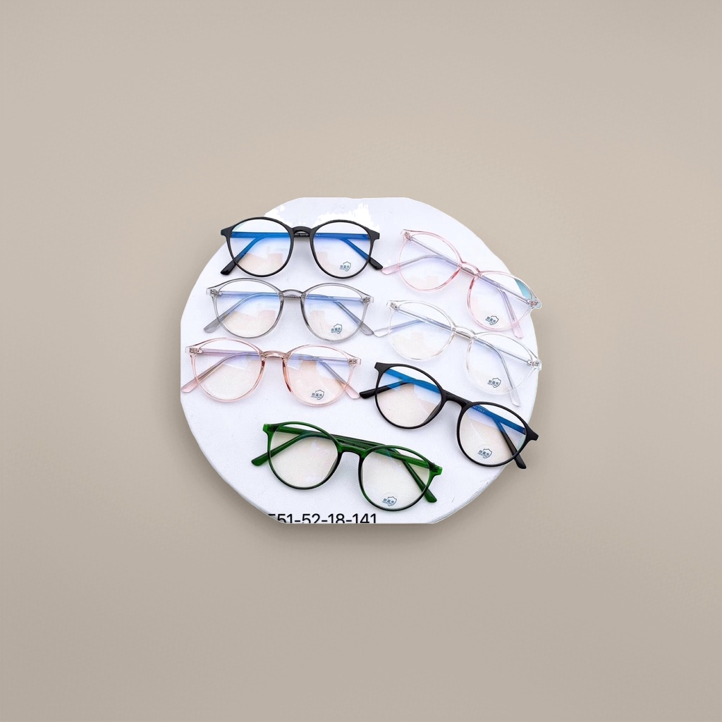 Multicolored round-framed glasses, fashionable and retro, non-diopter decorative glasses