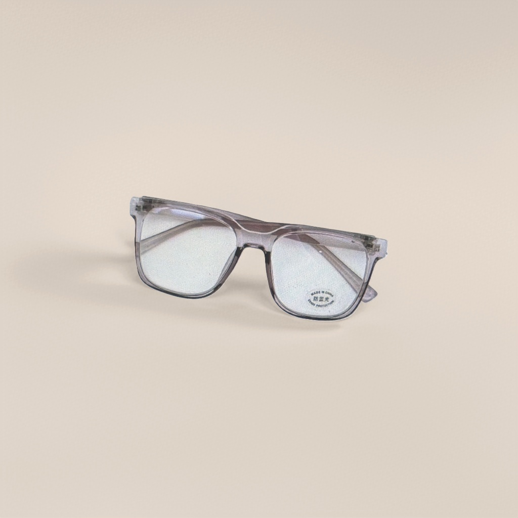 Grey transparent frame glasses, fashionable and lightweight titanium alloy frame, myopia optical frame
