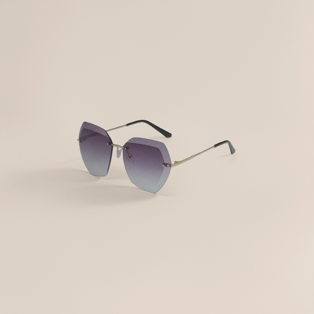 Purple gradient lens frameless sunglasses are fashionable, lightweight and UV-resistant, suitable for both men and women details Picture