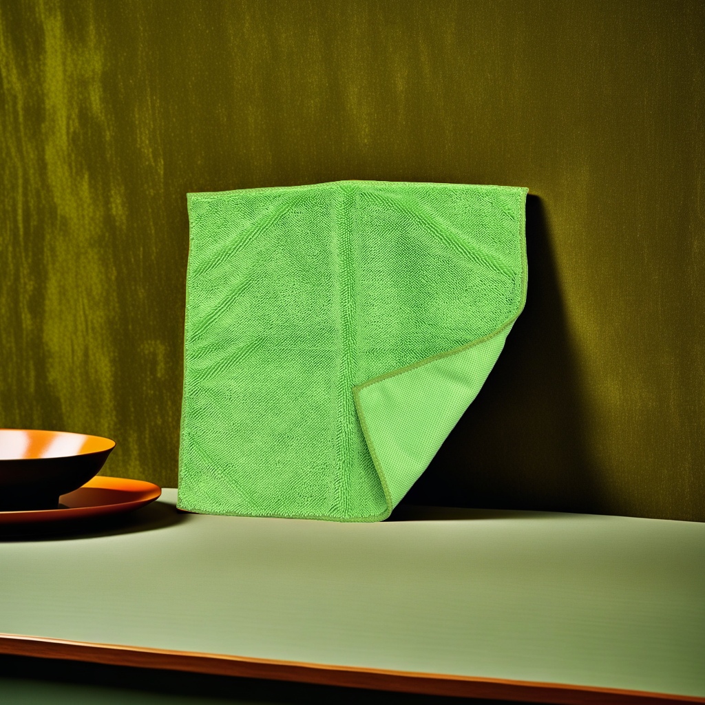 Green pure cotton absorbent towel for home use, soft, skin-friendly and quick-drying details Picture