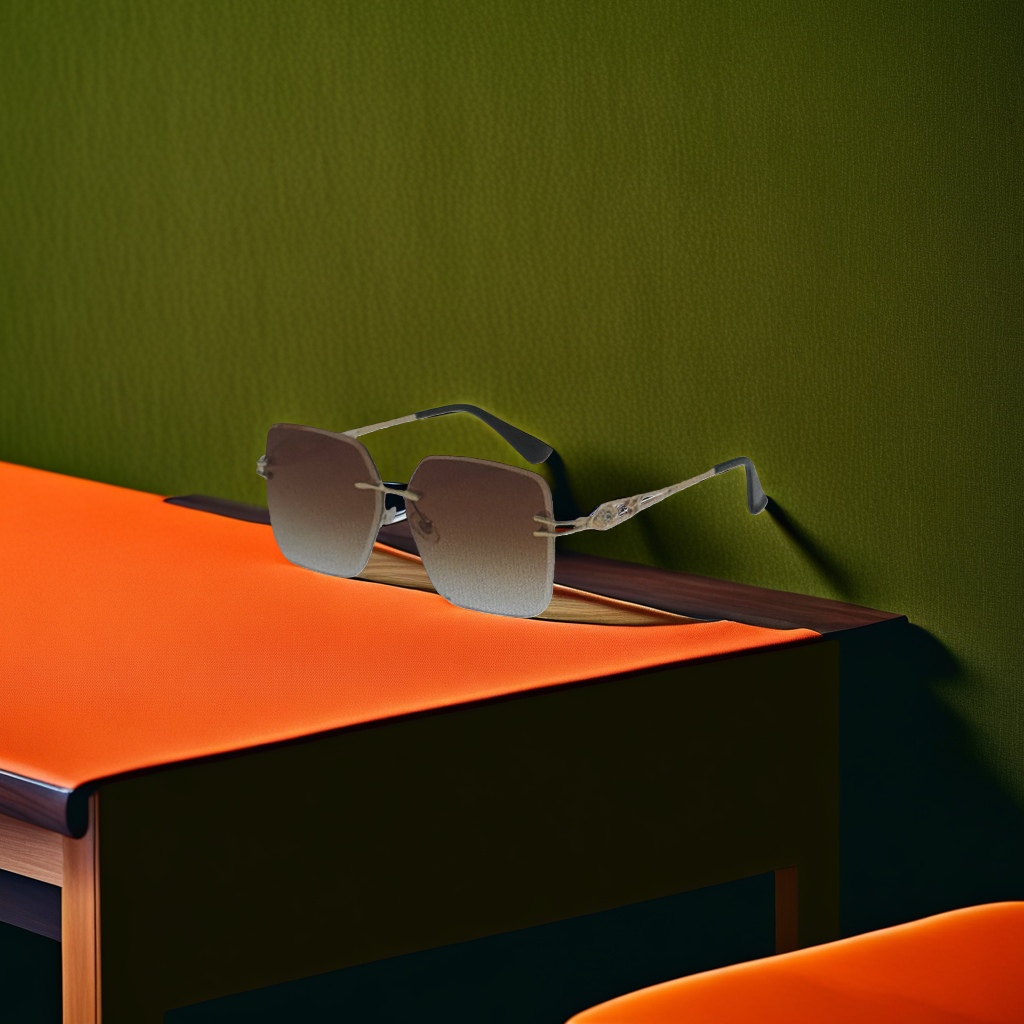 Fashionable UV-resistant polarized sunglasses with golden frames and gradient brown lenses