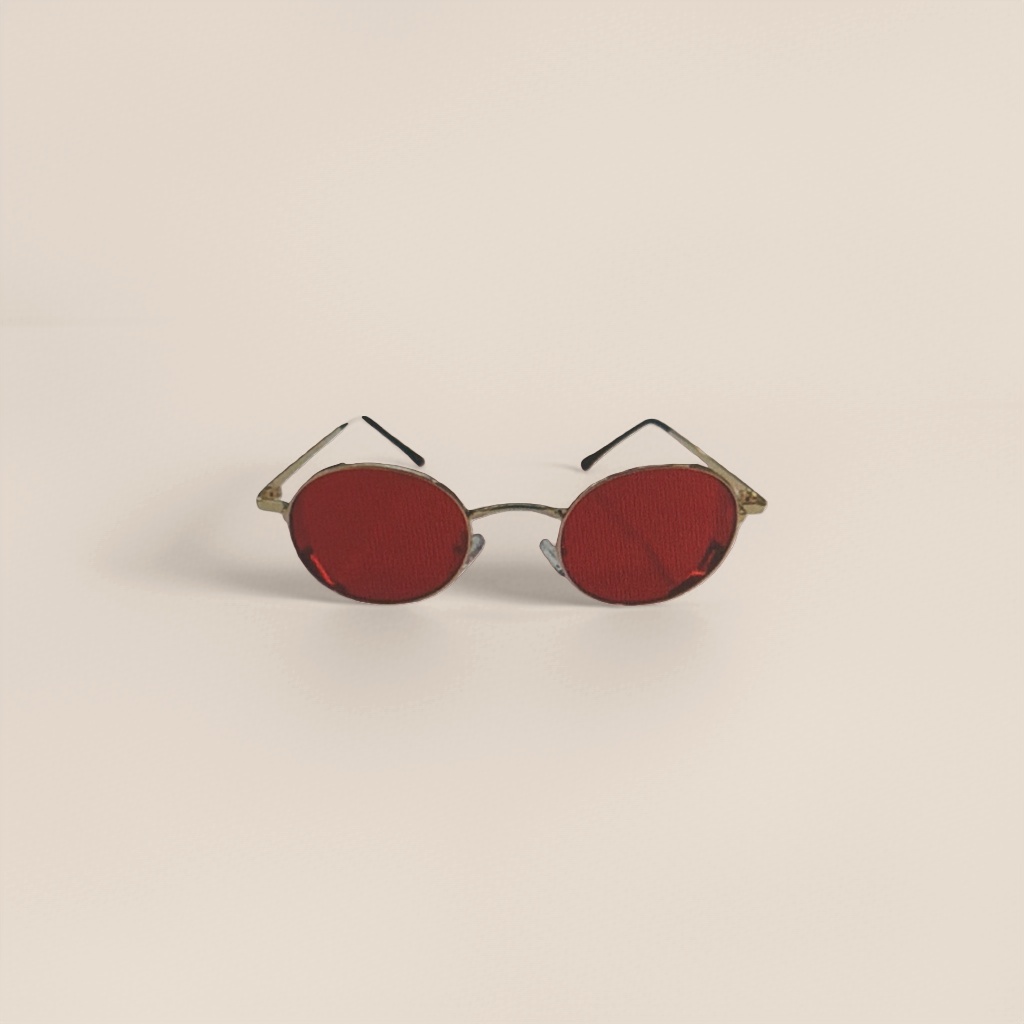 Fashionable UV-resistant polarized sunglasses with golden frames and red lenses details Picture