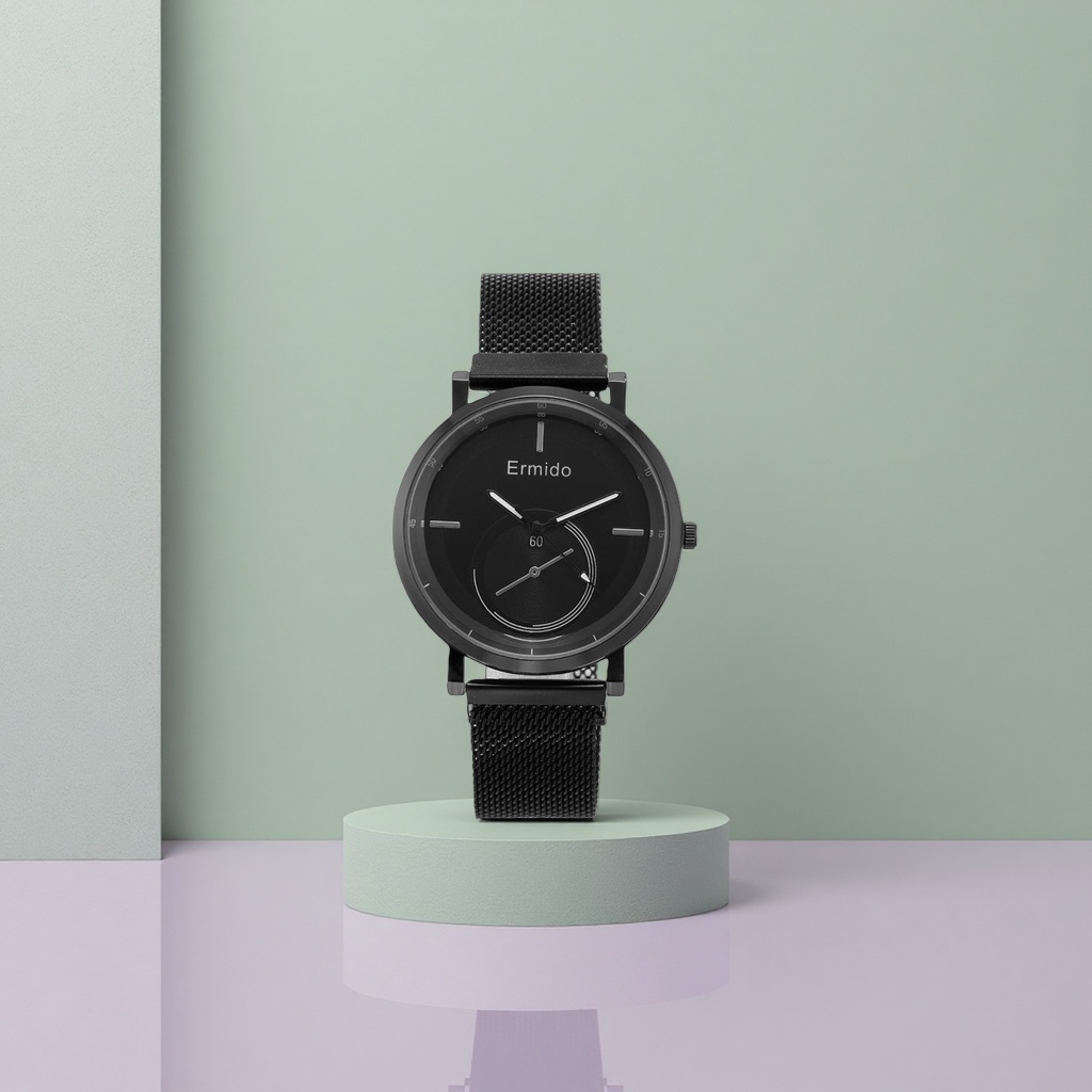 Black simple business men's watch, fashionable and versatile quartz watch, waterproof and wear-resistant Application Scenario