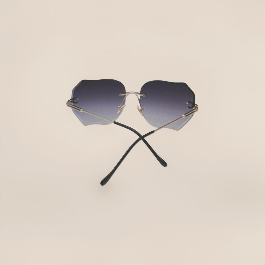 Golden-framed gradient gray lens sunglasses, fashionable UV-resistant polarized sunglasses Specification image